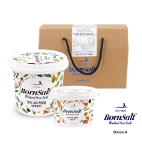 [신안비금농협] 본솔트 씻어나온 천일염 선물세트1호(가는소금190g+굵은소금570g/각1통)
