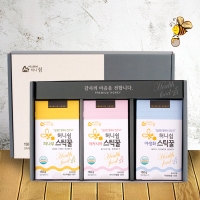 [강원양봉] 프리미엄 3종 스틱꿀선물세트 (아카시아/야생화/피나무꿀15gx10개입 각1박스)/쇼핑백포함