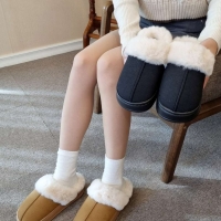 [개성시대] 여성 4cm 스웨이드 털슬리퍼 데일리