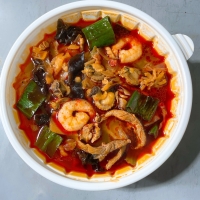 순수한반찬] [캠핑]  이모카세 세트 (크림새우가리비버터구이,오돌뼈볶음,짬뽕탕,맛살전)