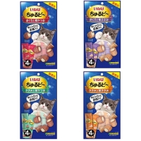 이나바 챠오 츄르비 10g 4p 4종 세트 (참치/가다랑어/닭가슴살) 고양이 간식 츄르