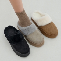 포근 퍼안감 키높이 통굽 털슬리퍼 겨울 방한 블로퍼 4cm