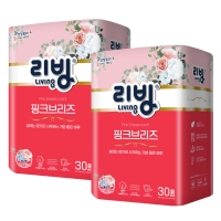 [삼정펄프]리빙 핑크브리즈 천연펄프 3겹 30M 화장지(향) 30롤