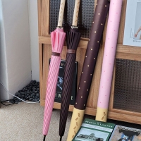 [특별할인] 지알비 빼빼로 과자패턴 손잡이 장우산 자동 커플우산 우드그립(전용 보관통 증정) 2종 택1