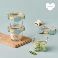 [락앤락] 리틀럽 디어 이유식용기 정사각 밀폐캡 260ml 3P(라벤더/스카이블루)