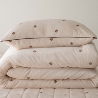 송화 곰돌이 극세사 차렵이불 정진기 방지 가공  국내생산 3가지 색상