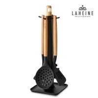 [신한카드 할인][라헨느] 더 퀸 포토프 실리콘 우드 프리미엄 키친툴 5종 세트