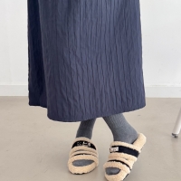 [개성시대] 여성 2.5cm 블랙 베이직 털슬리퍼 데일리