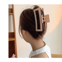 [특별할인] 지알비 13cm 빅사이즈 무광 스퀘어 헤어 집게핀(코코아)