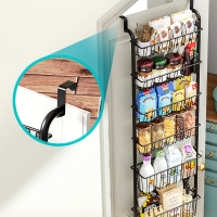 [특별할인] 지알비 6단 선반 문걸이 행거 도어후크 다용도 공간활용 수납장