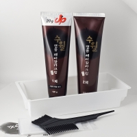 1+1 수월 명품 헤어 칼라 크림 염색약 4종 [흰머리 집에서 뿌리 염색] 