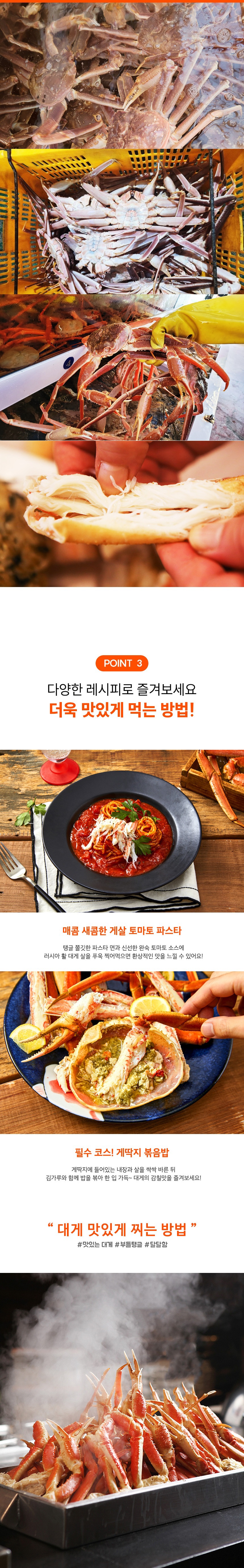 러시아 활대게 1kg, 3kg, 5kg 스노우크랩 대게 